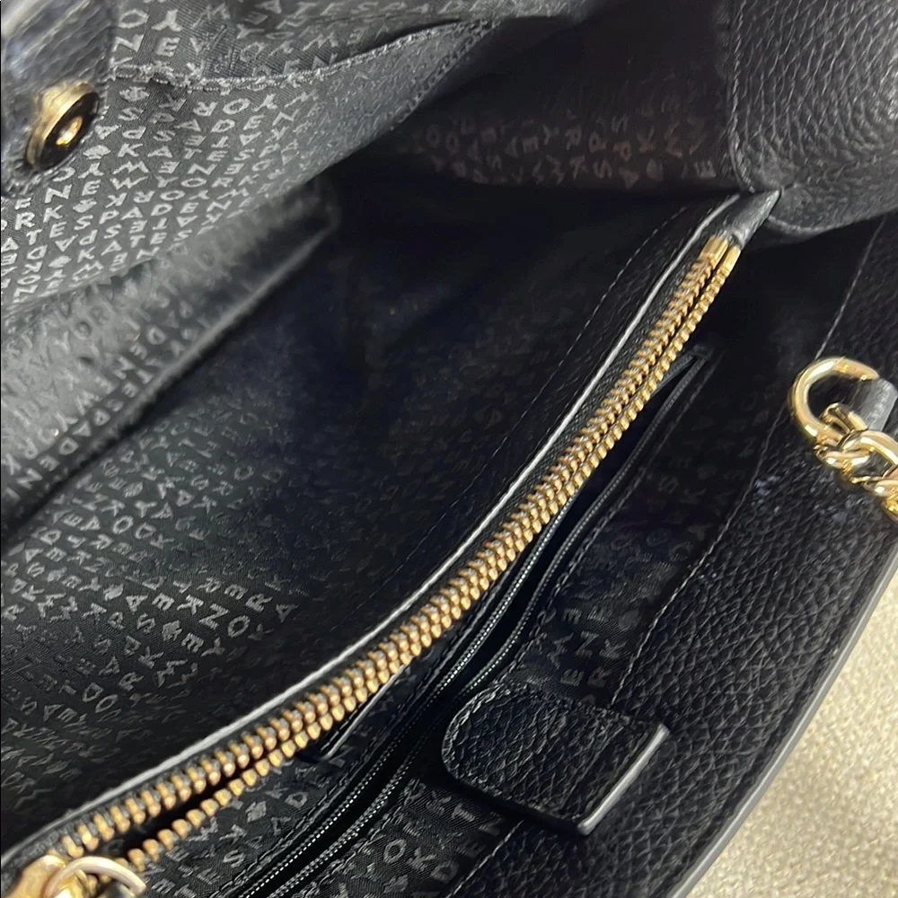 Kate Spade Cherry Street Black Pebbled Leather Shoulder Bag Bow Accent - Picture 7 of 10